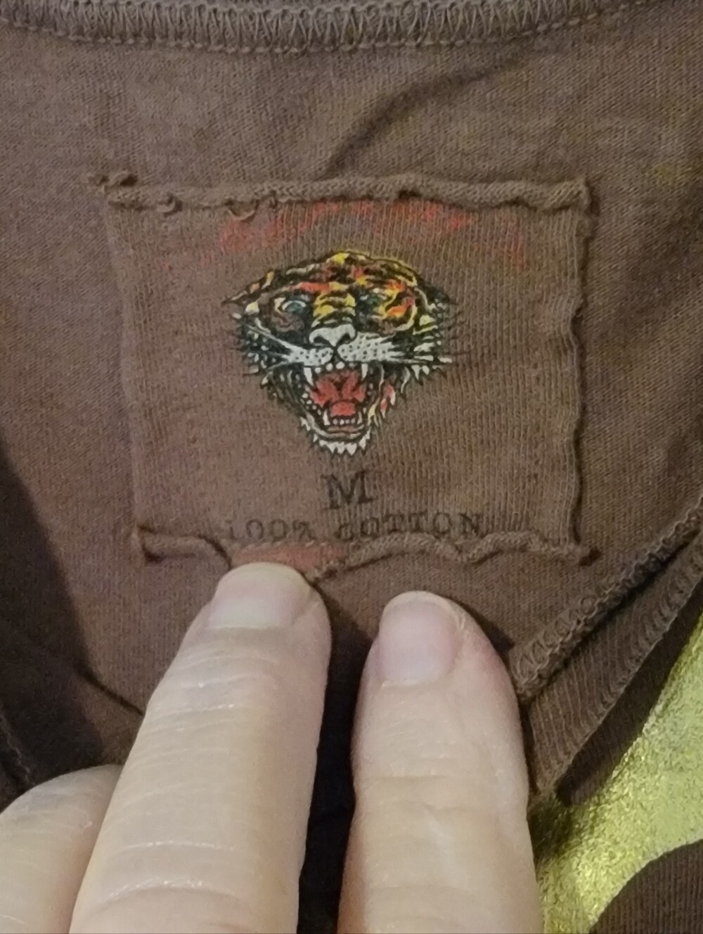 Vintage 90's Ed Hardy Rhinestone Skull/Gold/Brown Zebra Print/Mini Dress, Medium - Picture 5 of 12